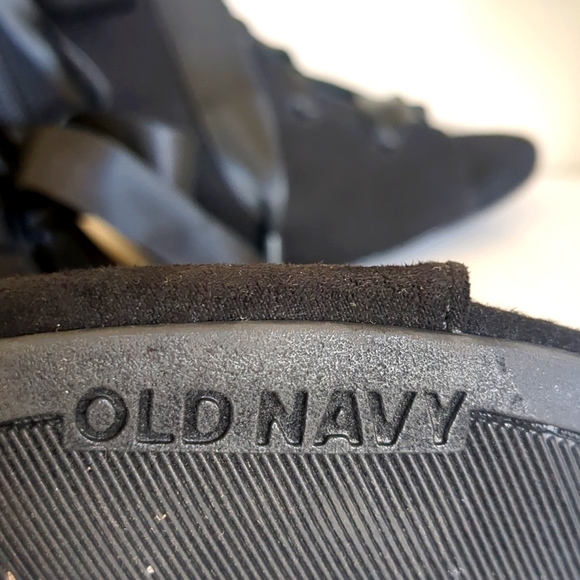 Old Navy  peep toe booties. fabric, lace up and zipper closures. - Picture 8 of 11